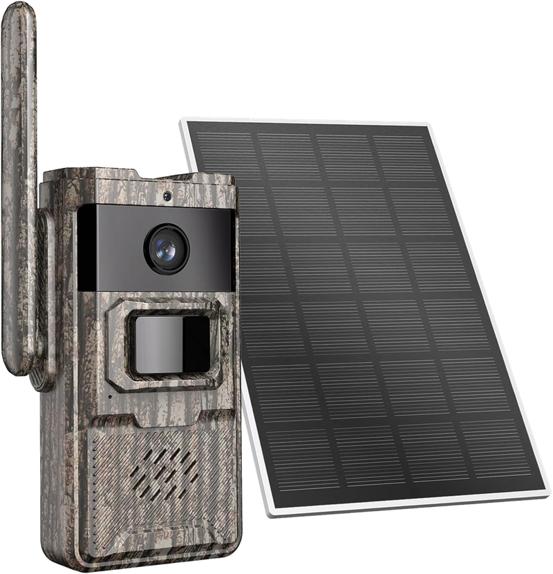 TKENPRO 4G LTE Cellular Trail Cameras 2 Packs Unlimited Data Plan Solar Trail Cameras Built in SIM Card Game Camera IP65 Waterproof Security Camera with 2K Live Video